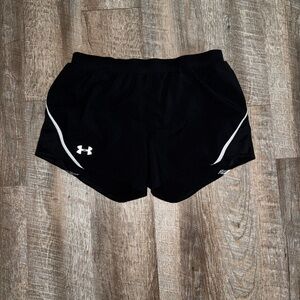 Under Armour Black Athletic Shorts with White Accents